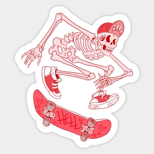 Steam punk skeleton skateboarder Sticker